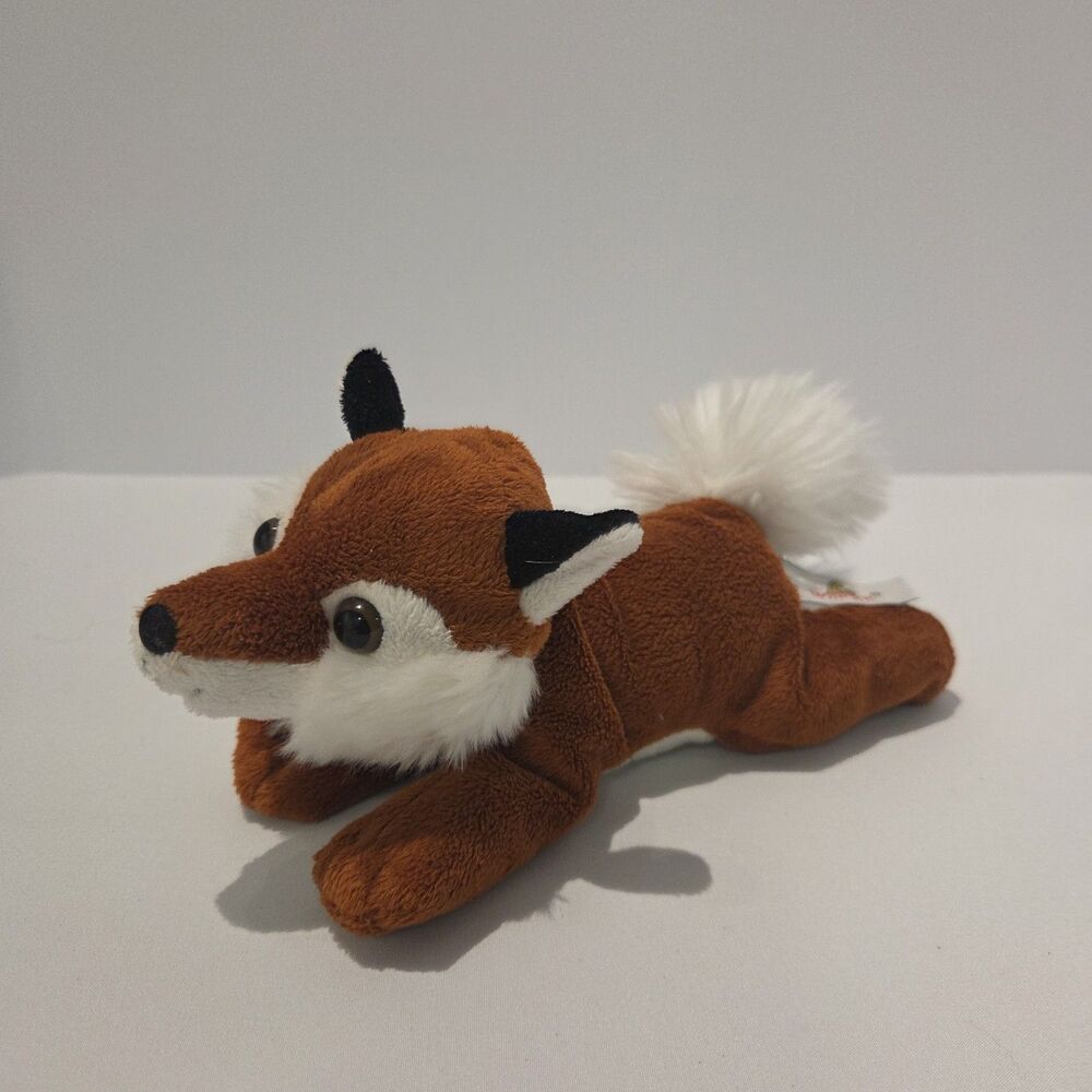 Unipak Fox Small Mini Plush 9 Inch Brown White Stuffed Animal Toy Bean Bag